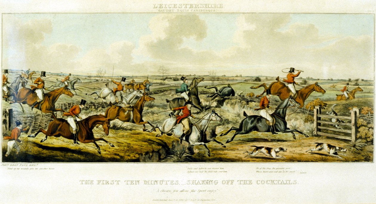 Die ersten zehn Minuten, The Leicestershires, graviert von Henry Alken von John Dean (after) Paul
