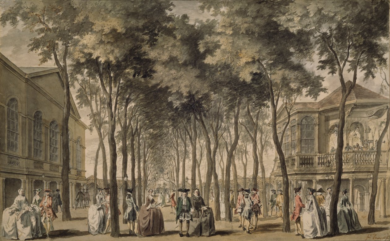 Ansicht des Grand Walk, Marylebone Gardens, 1778-86 von John Donowell
