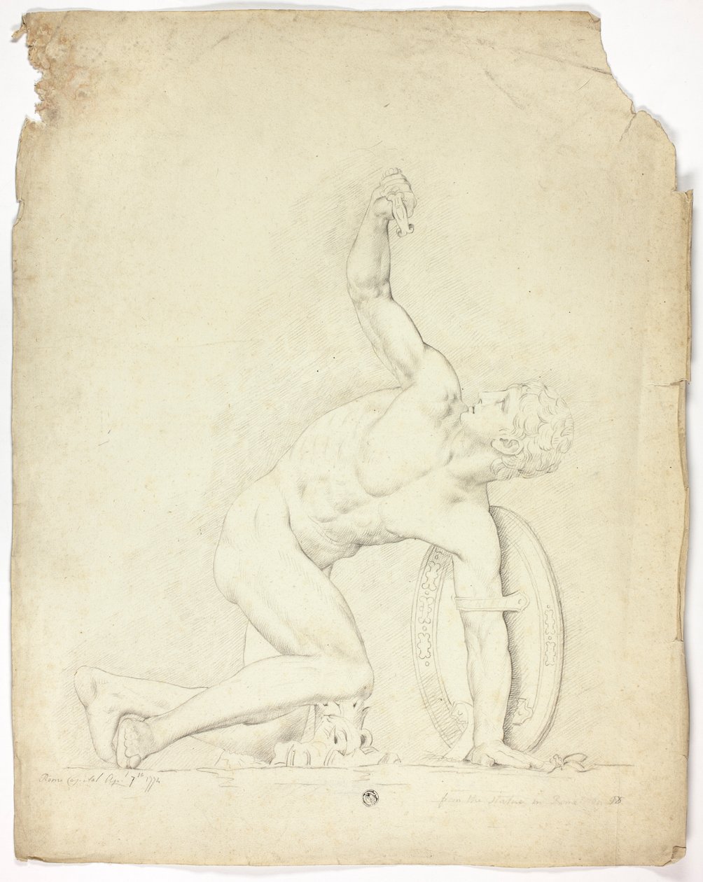 Verwundeter Krieger von der Statue in Rom von John Downman