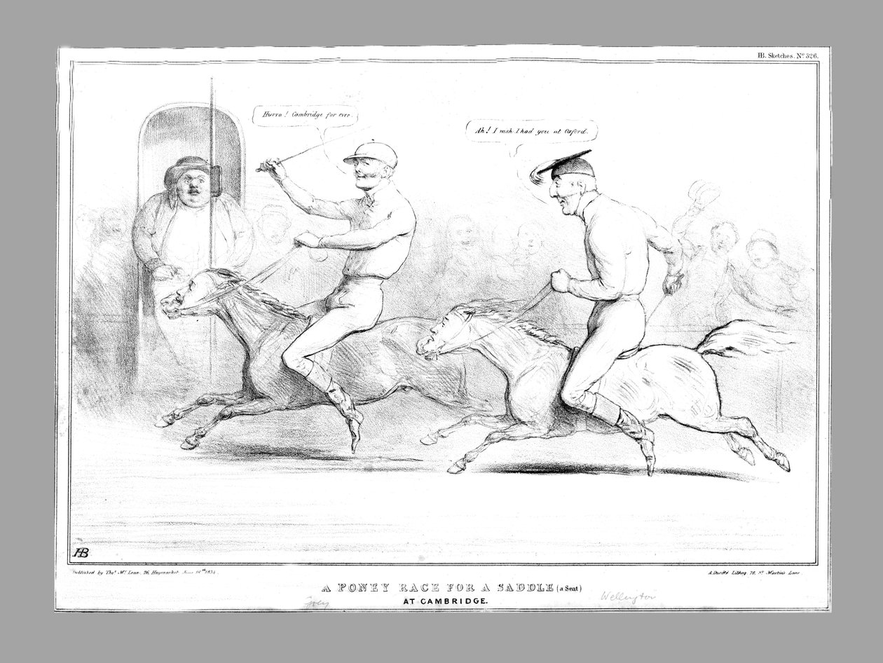 Ponyrennen um einen Sattel, Cambridge, 1834 von John Doyle