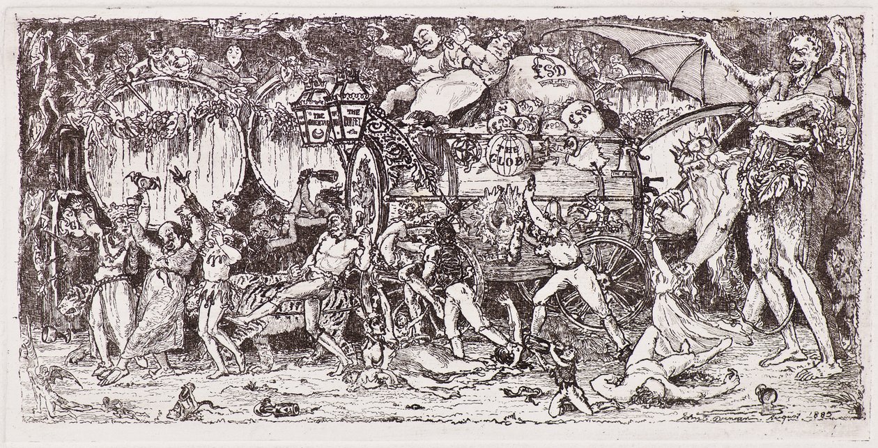 Weinfass von vier Tigern gezogen von John Duncan