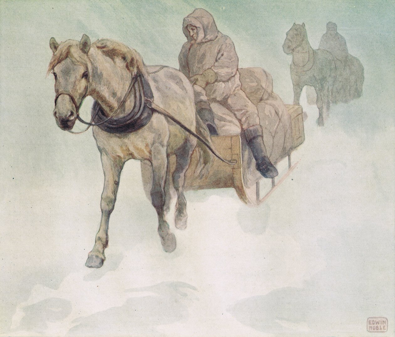 Pferdeschlitten, Illustration aus 