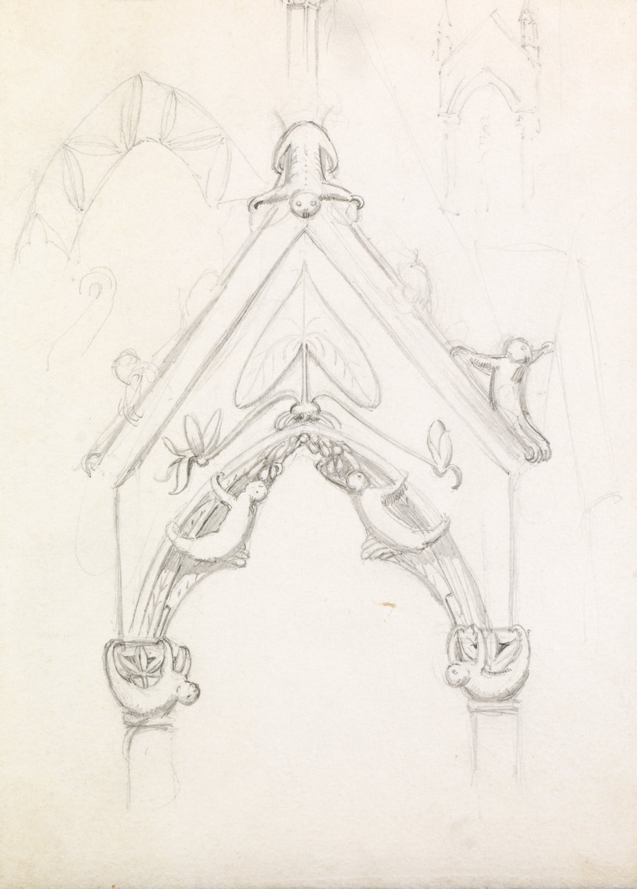 Ein skurriler gotischer Torbogen, ca. 1853 von John Everett Millais