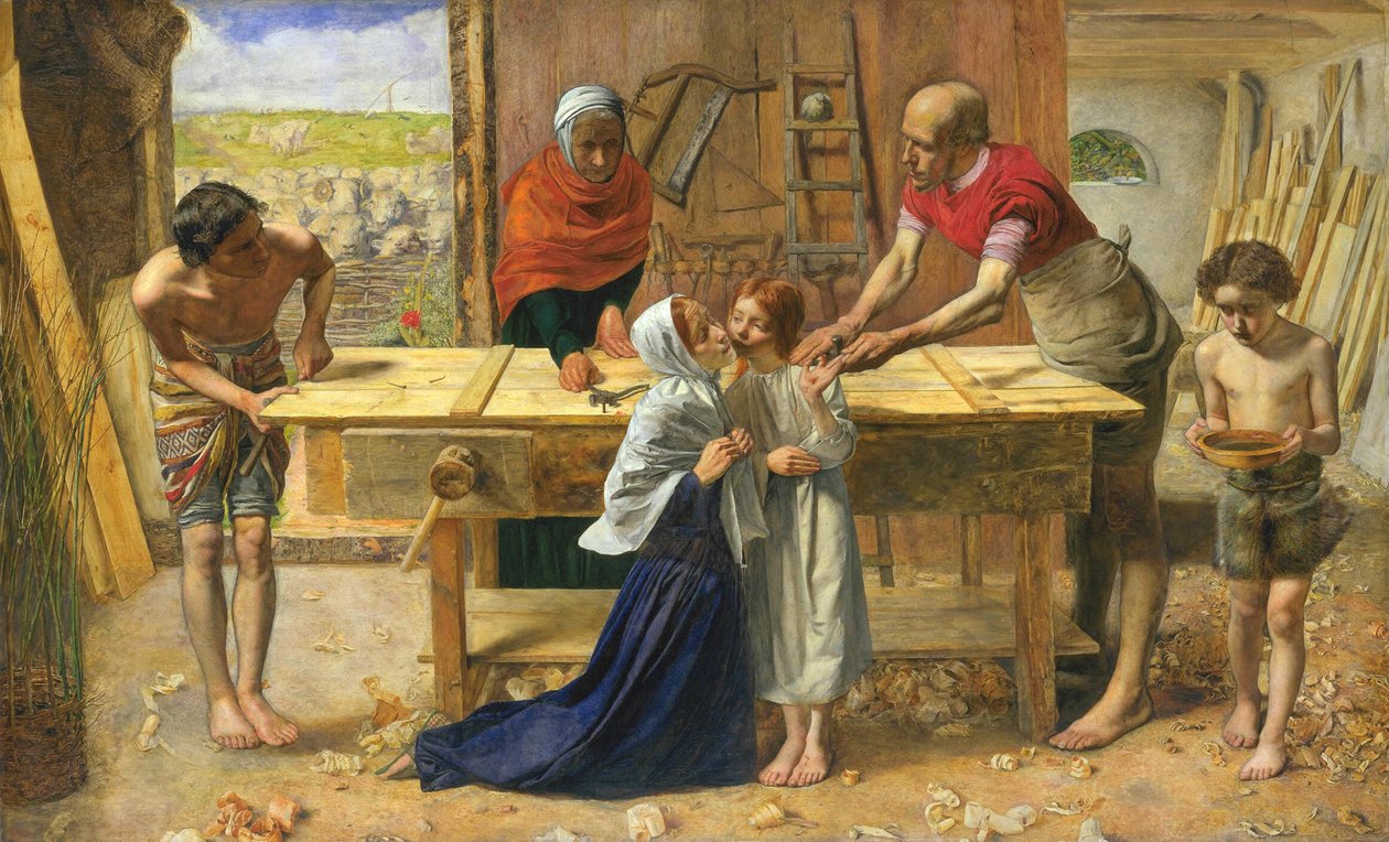 Christus im Haus seiner Eltern von John Everett Millais
