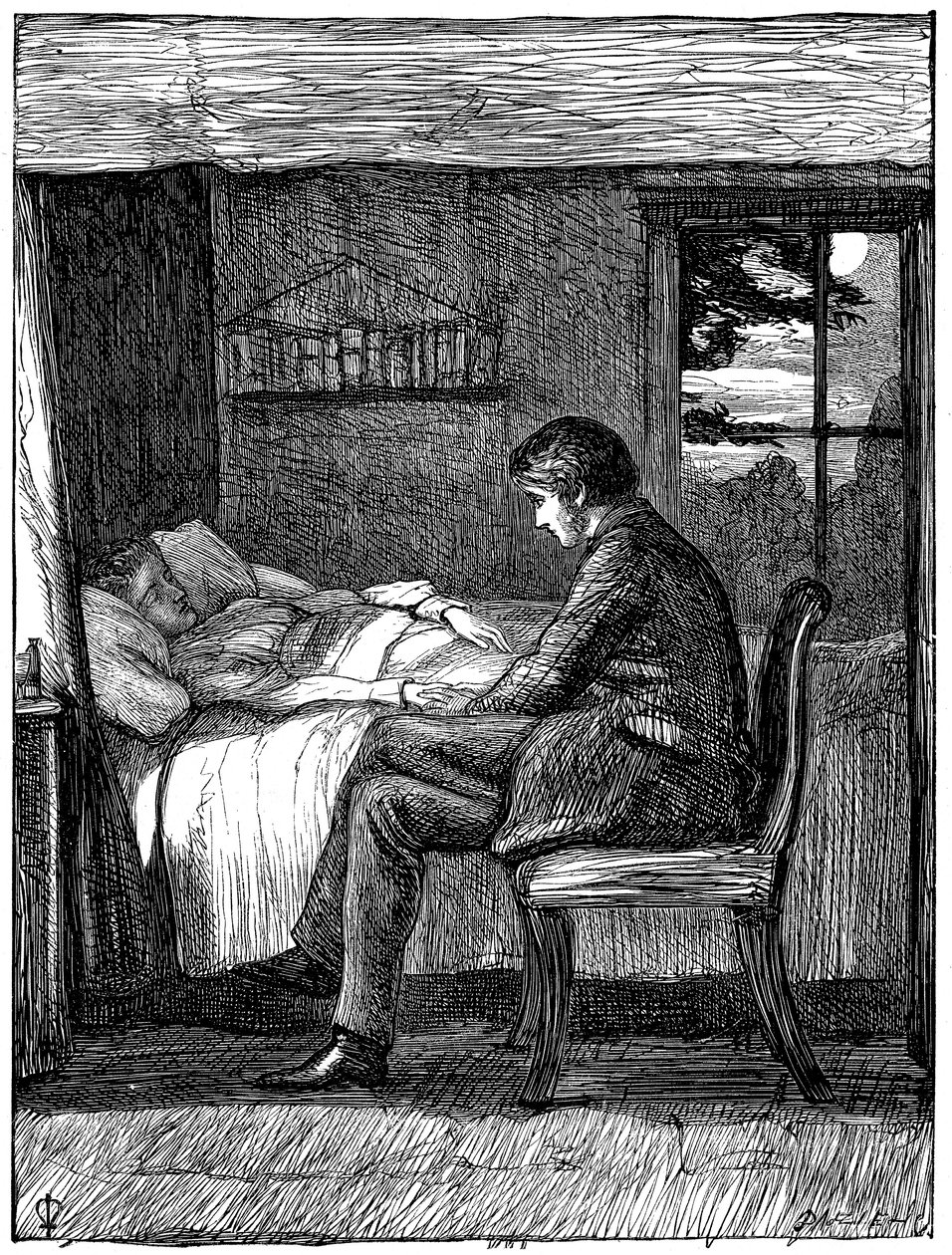 Illustration für das Gedicht Letzte Worte von Owen Meredith, 1860 von John Everett Millais