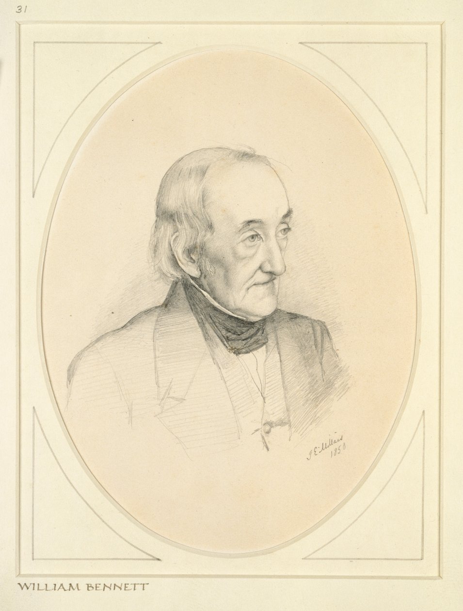 Porträt von William Bennett, 1850 von John Everett Millais