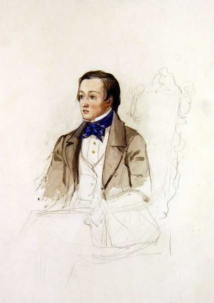 Studie für das Porträt von R. Stephens vom Merton College, Oxford, ca. 1850 von John Everett Millais