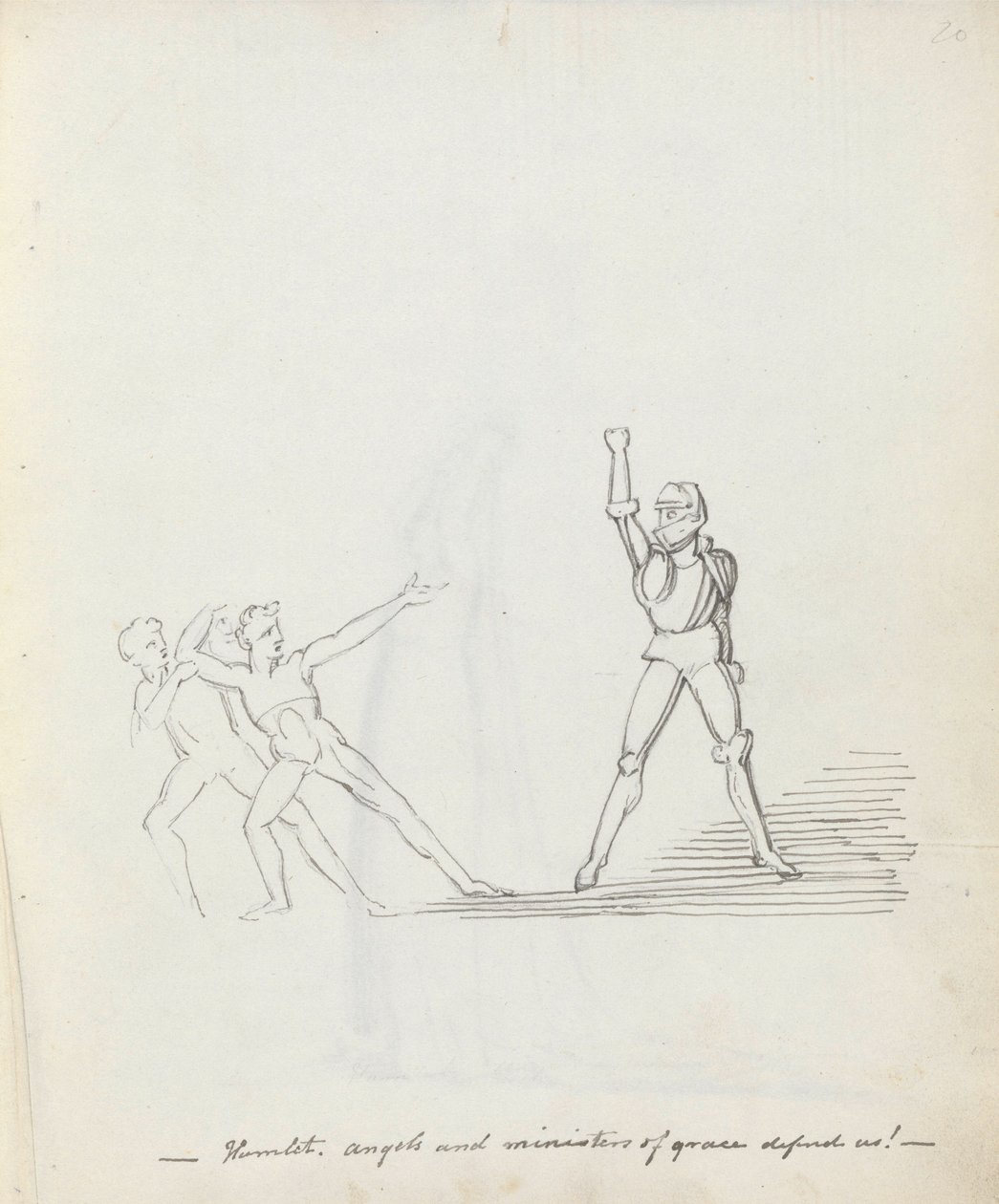Hamlet. Engel und Diener der Gnade, verteidigt uns! von John Flaxman