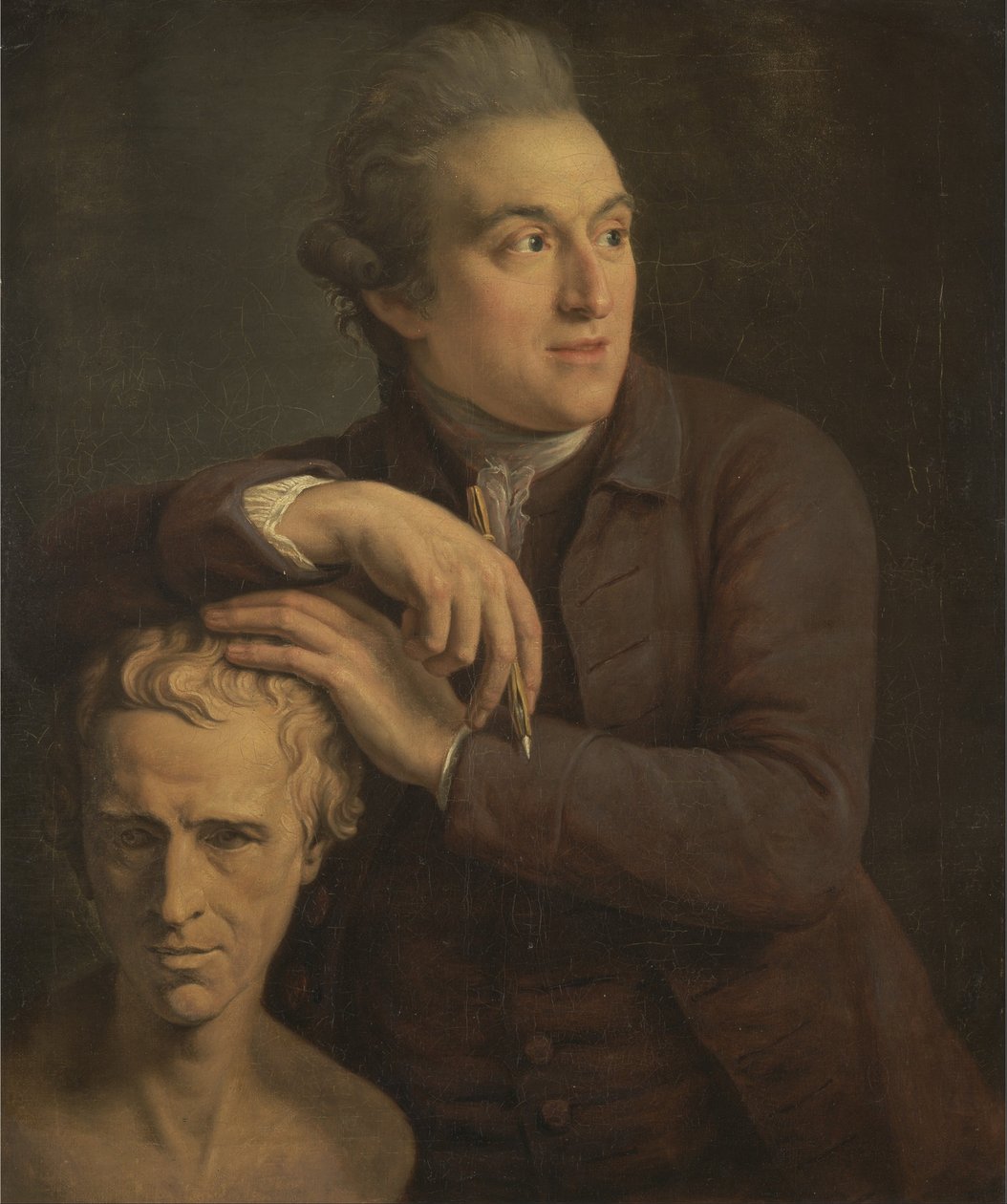 Joseph Nollekens mit seiner Büste von Laurence Sterne von John Francis Rigaud