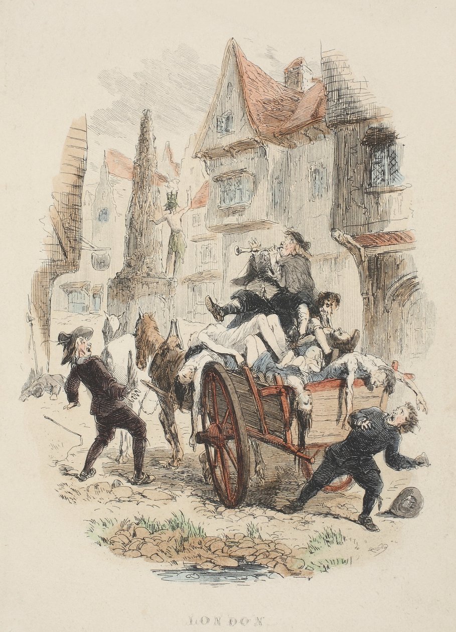 Titelseite aus Old St. Pauls, von William Harrison Ainsworth, veröffentlicht 1855 (handkolorierte Gravur) von John Franklin