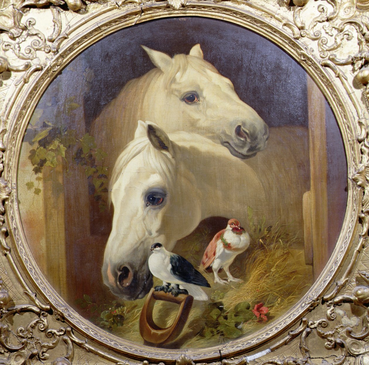 Pferde an einer Stalltür von John Frederick Herring Snr