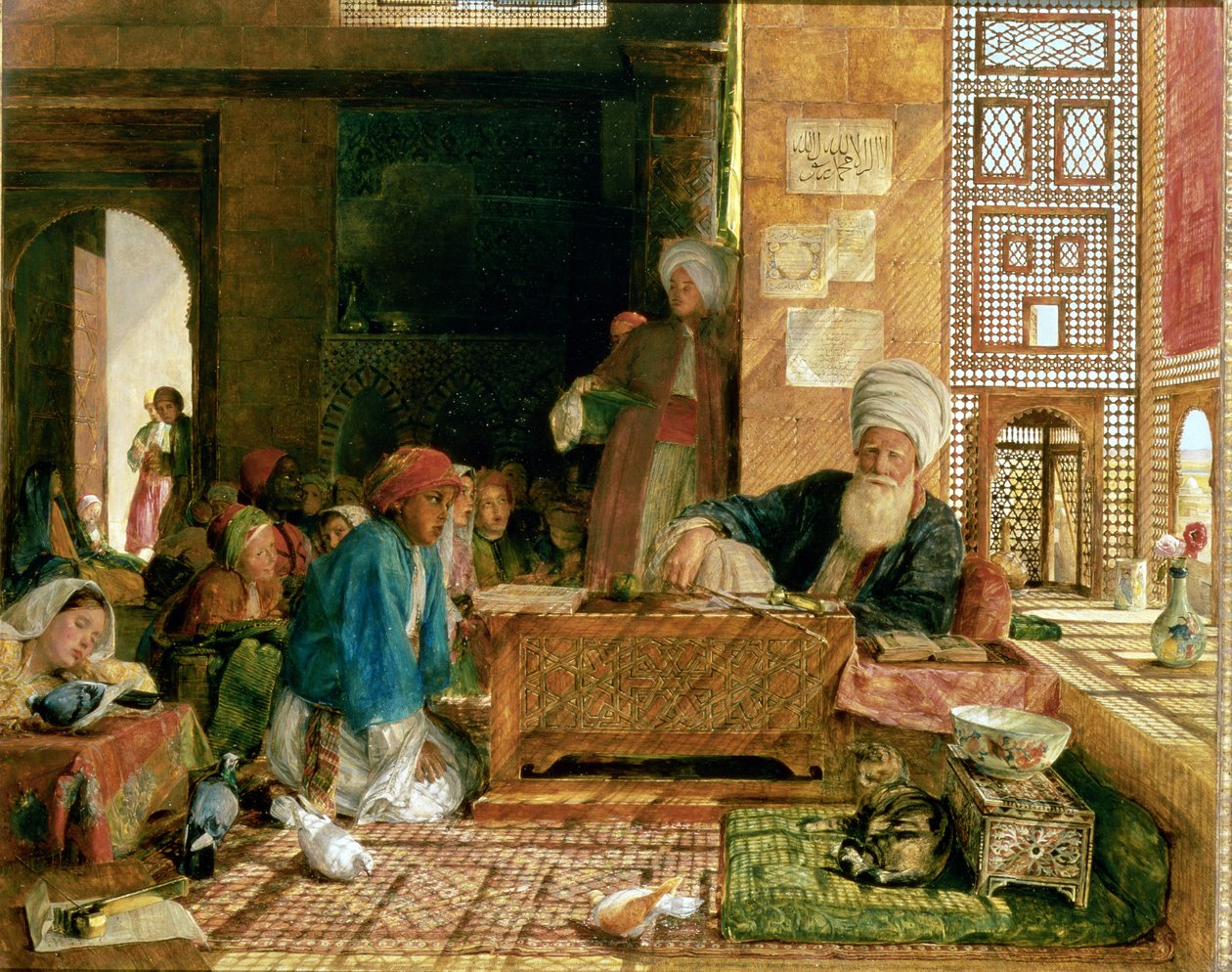 Innenansicht einer Schule, Kairo von John Frederick Lewis