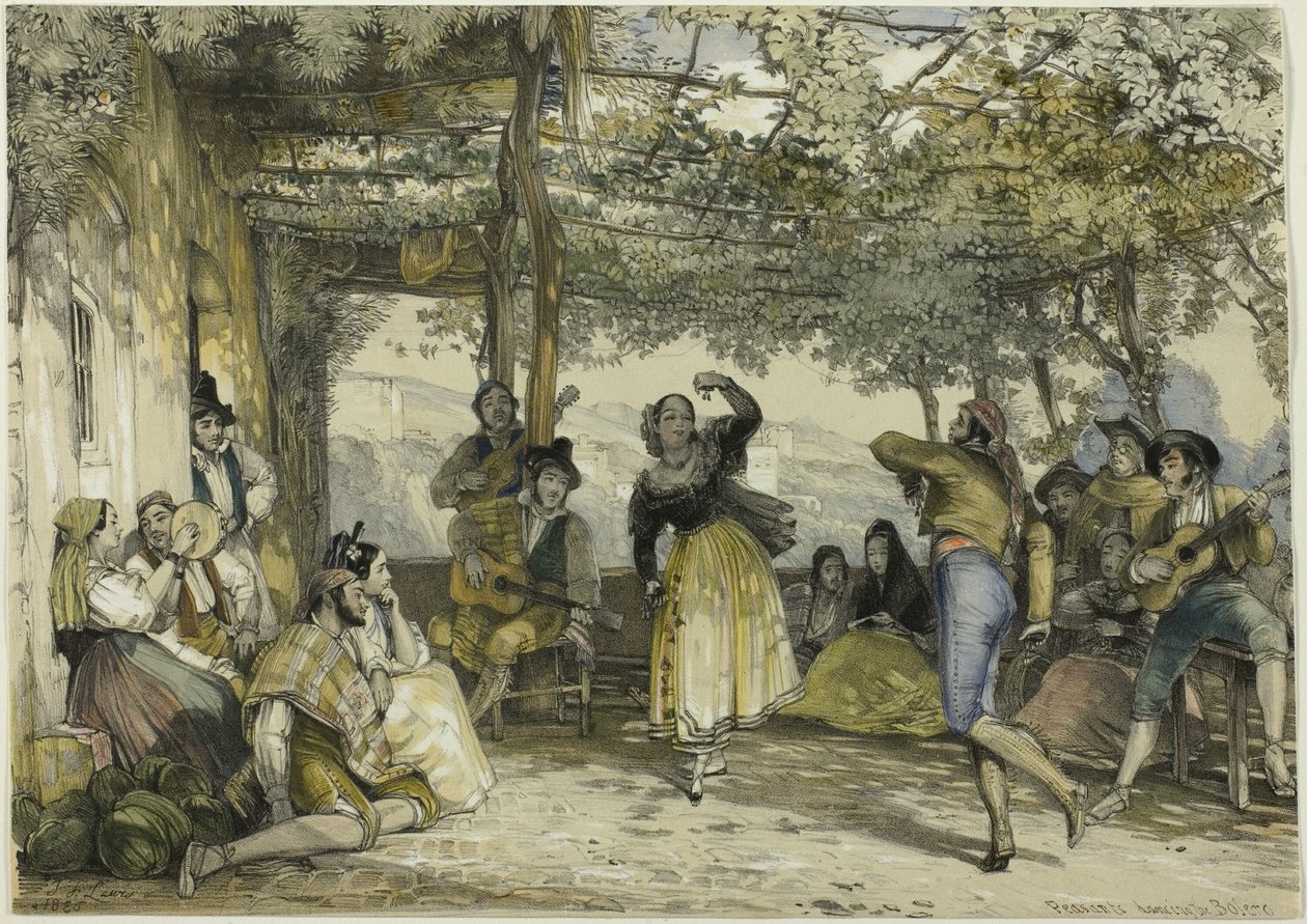 Spanische Bauern tanzen den Bolero von John Frederick Lewis