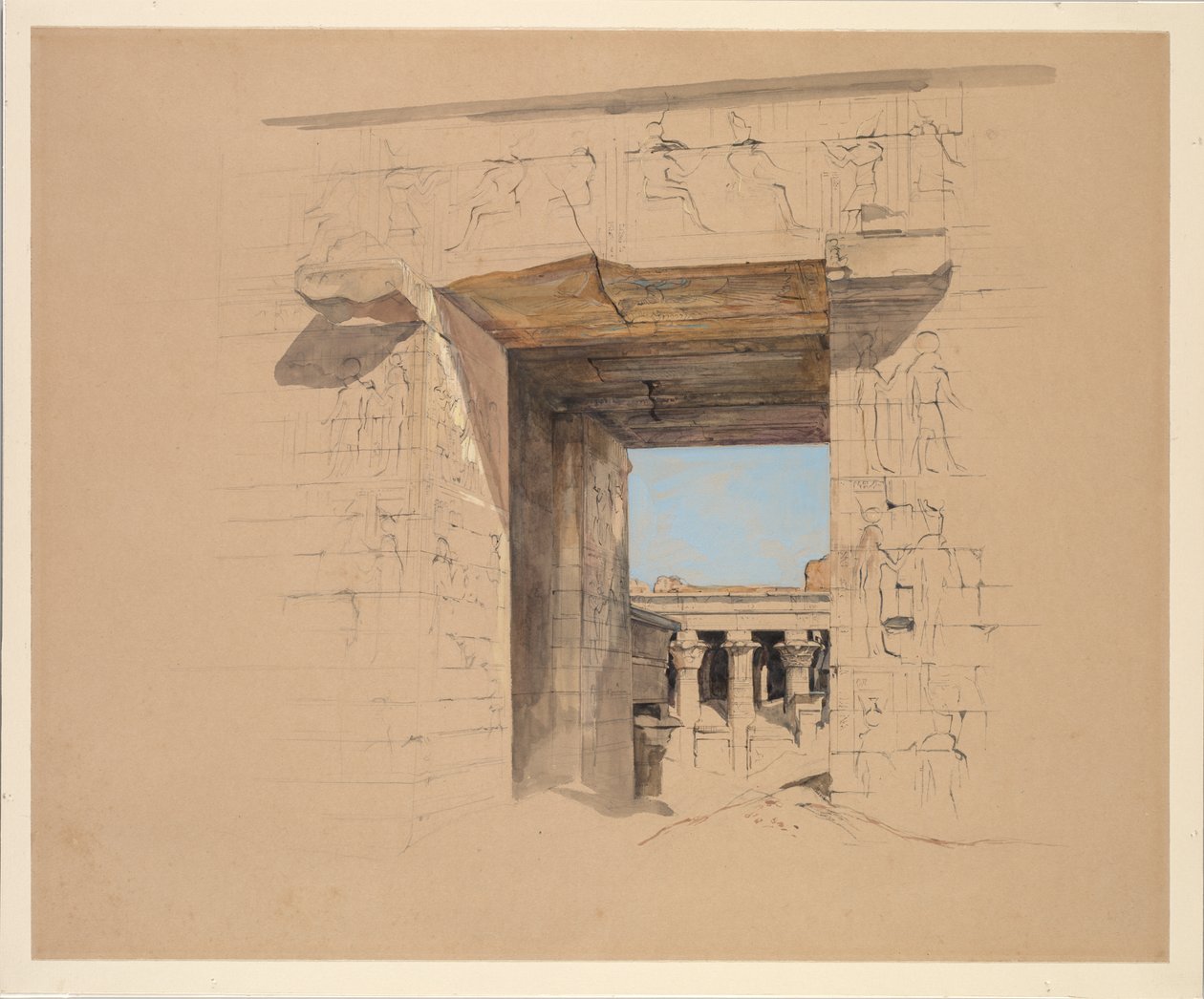 Der Tempel von Edfu: Die Tür des Pylons von John Frederick Lewis