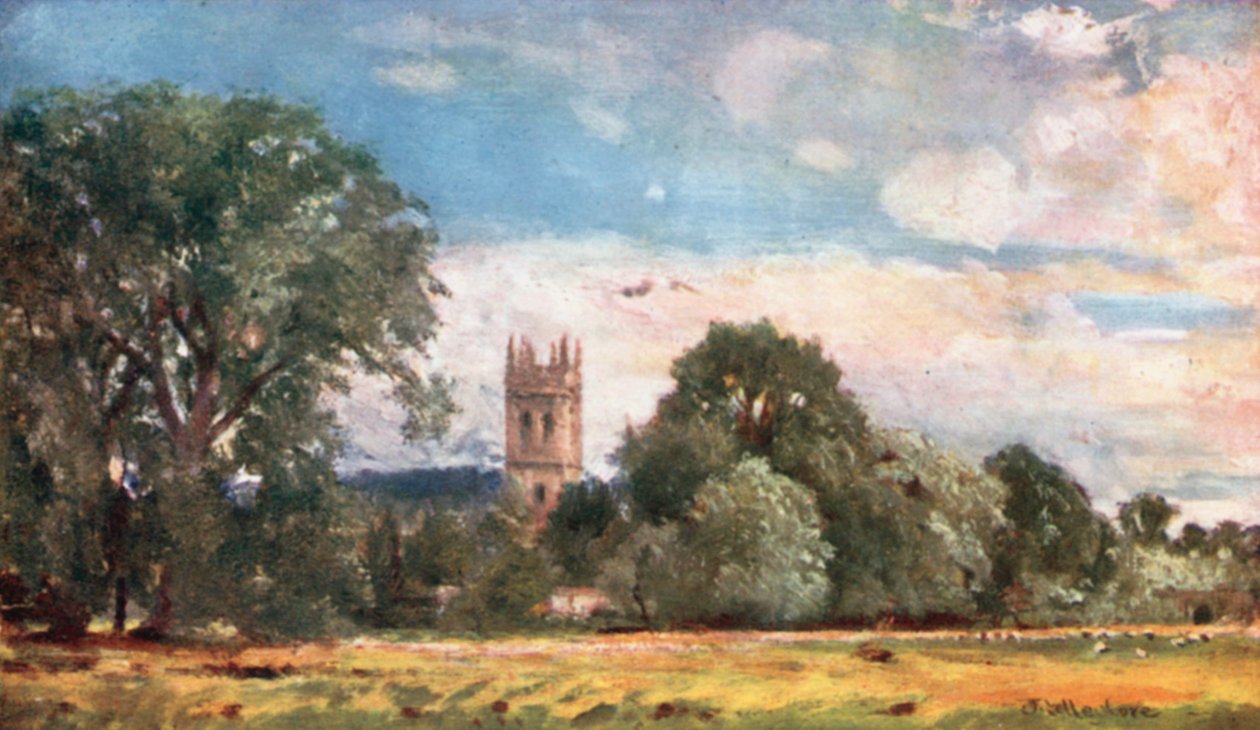 Magdalen College Turm, von den Wiesen von John Fulleylove