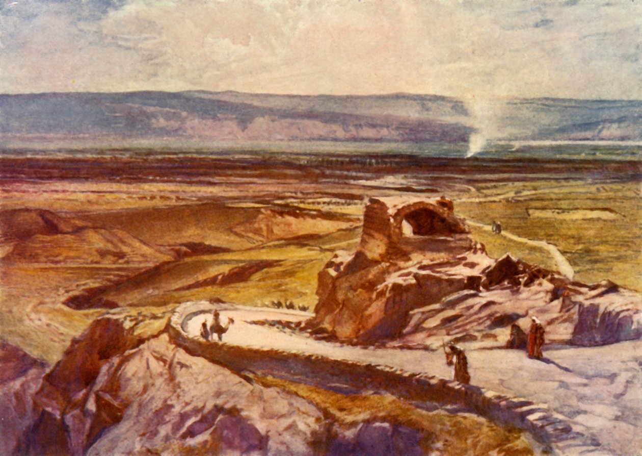 Die Ebene von Jericho in Richtung der Berge von Moab, 1902 von John Fulleylove