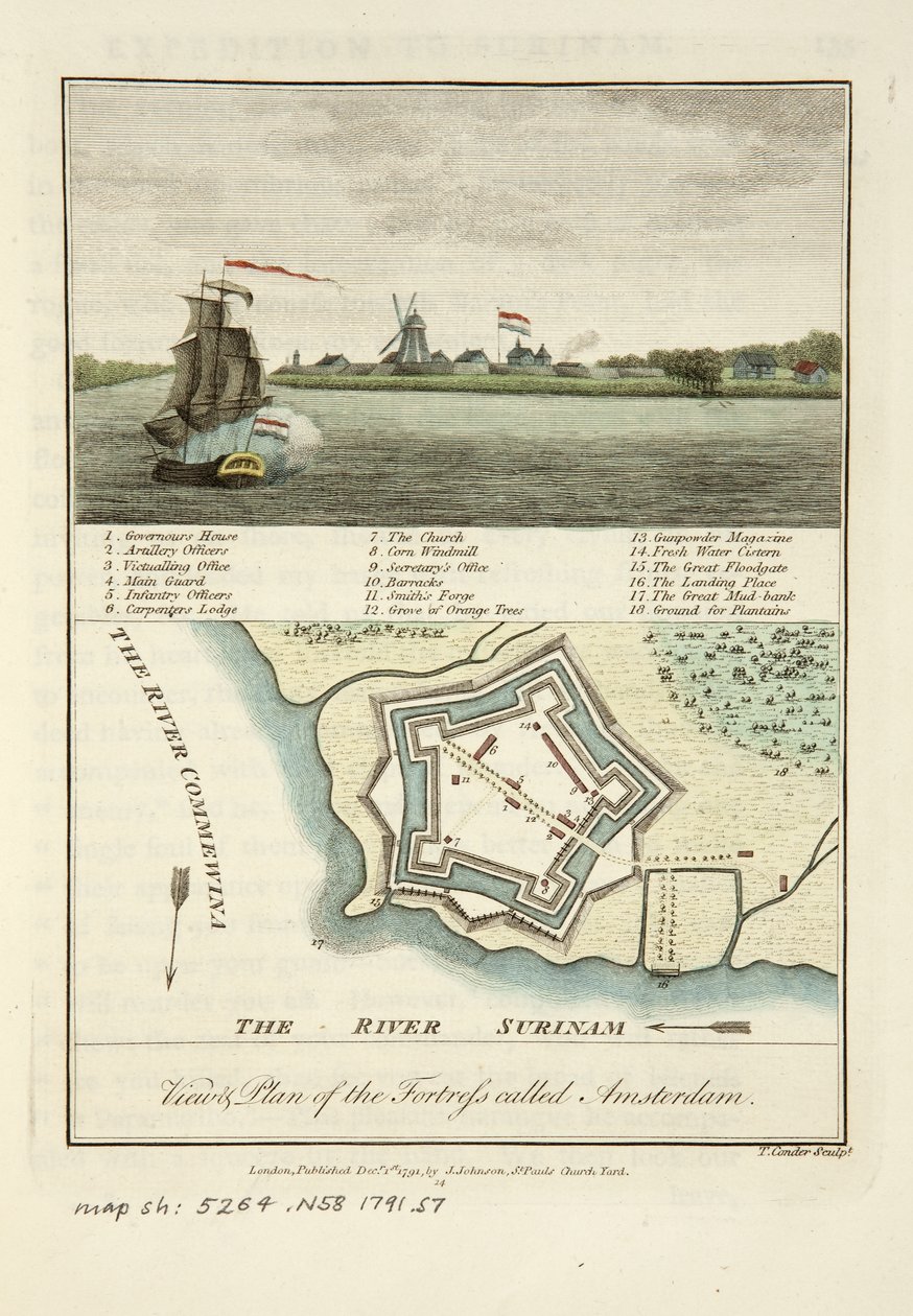 Ansichten und Plan der Festung namens Amsterdam von John Gabriel Stedman