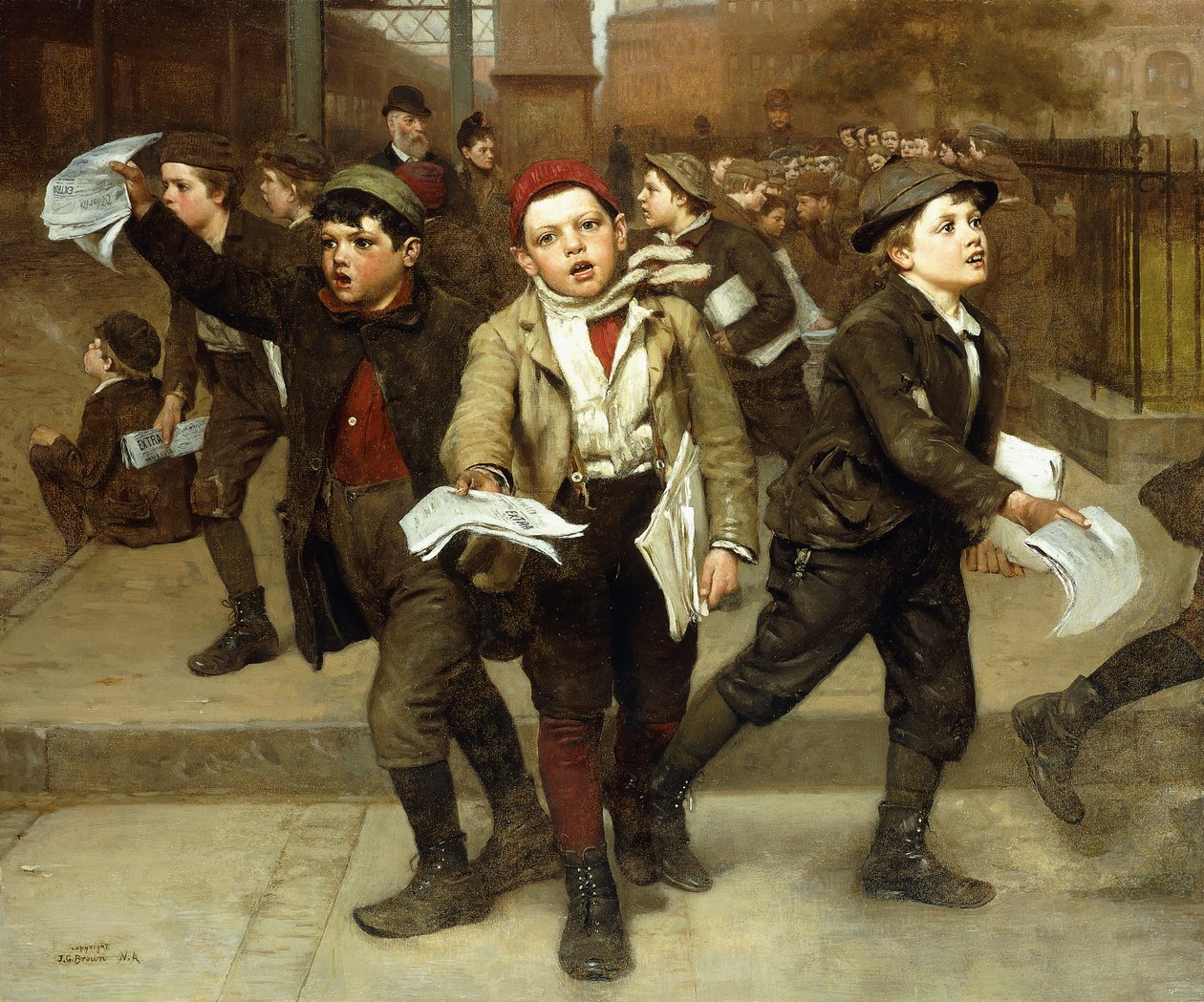 Extra von John George Brown: Hochwertigste Kunstreproduktion
