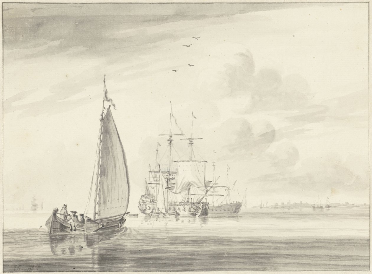 Schiffe auf ruhigem Wasser von John Greenwood