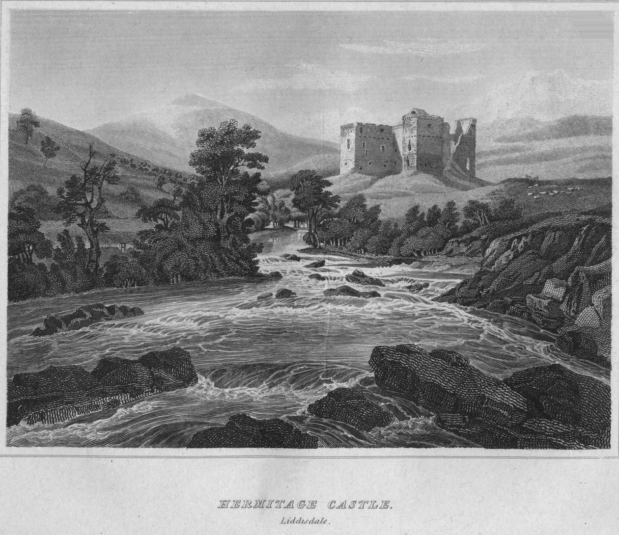 Hermitage Castle, Liddisdale, 1814 von John Greig