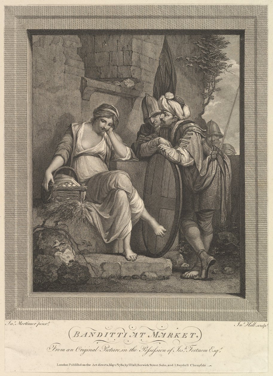 Banditen auf dem Markt, 9. November 1780 von John Hall
