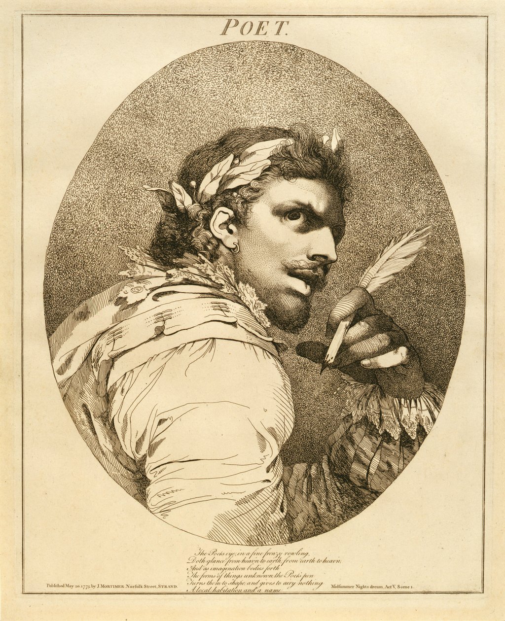 Dichter, aus Ein Sommernachtstraum, Akt V, Szene I, 1775 von John Hamilton Mortimer