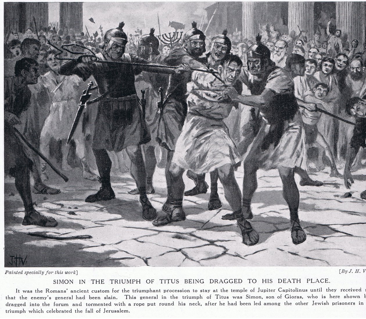 Simon im Triumph des Titus, der zu seinem Tod geschleppt wird von John Harris Valda