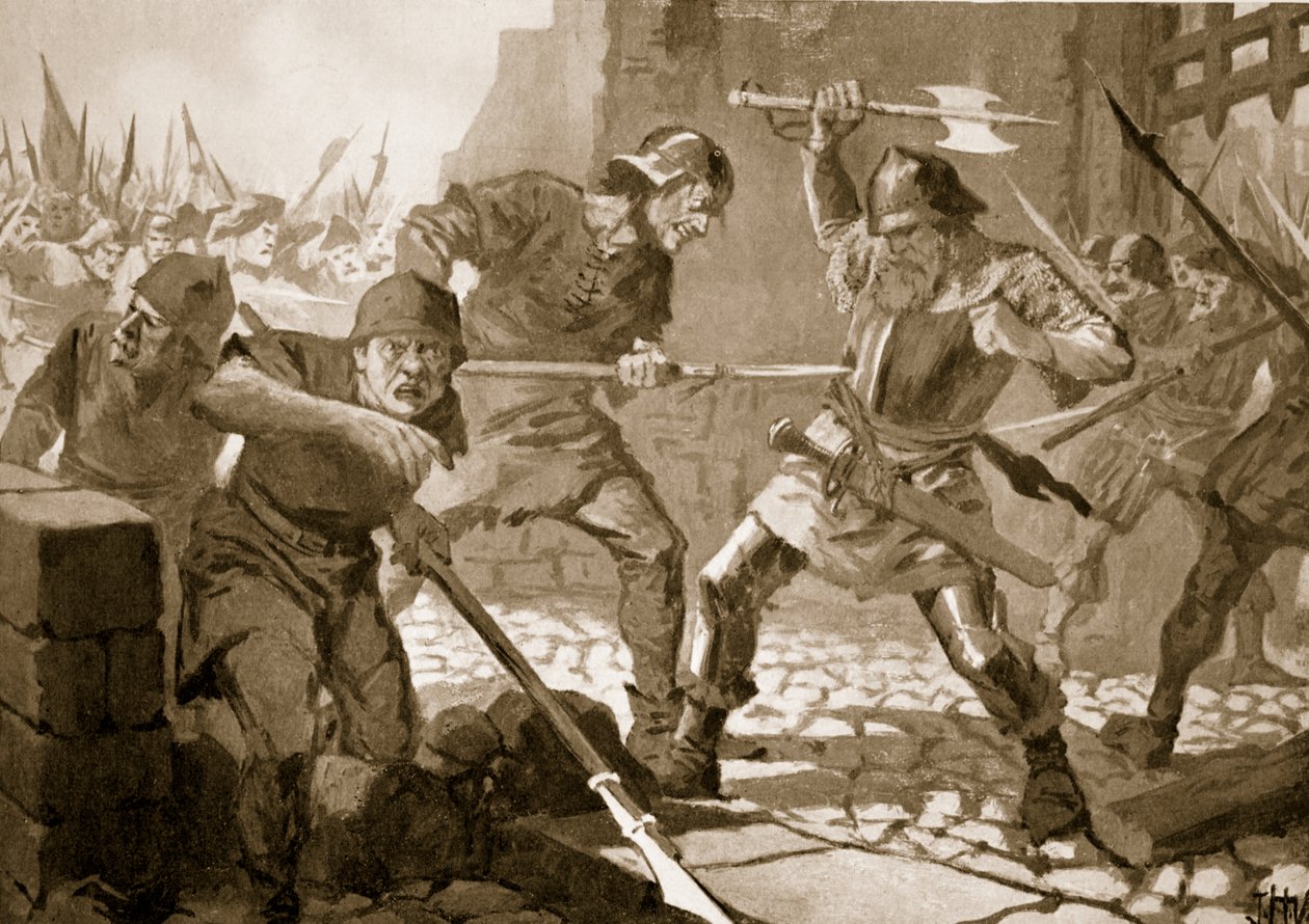 Der Tod von Stussi, Bürgermeister von Zürich, in der Schlacht, 1443 von John Harris Valda