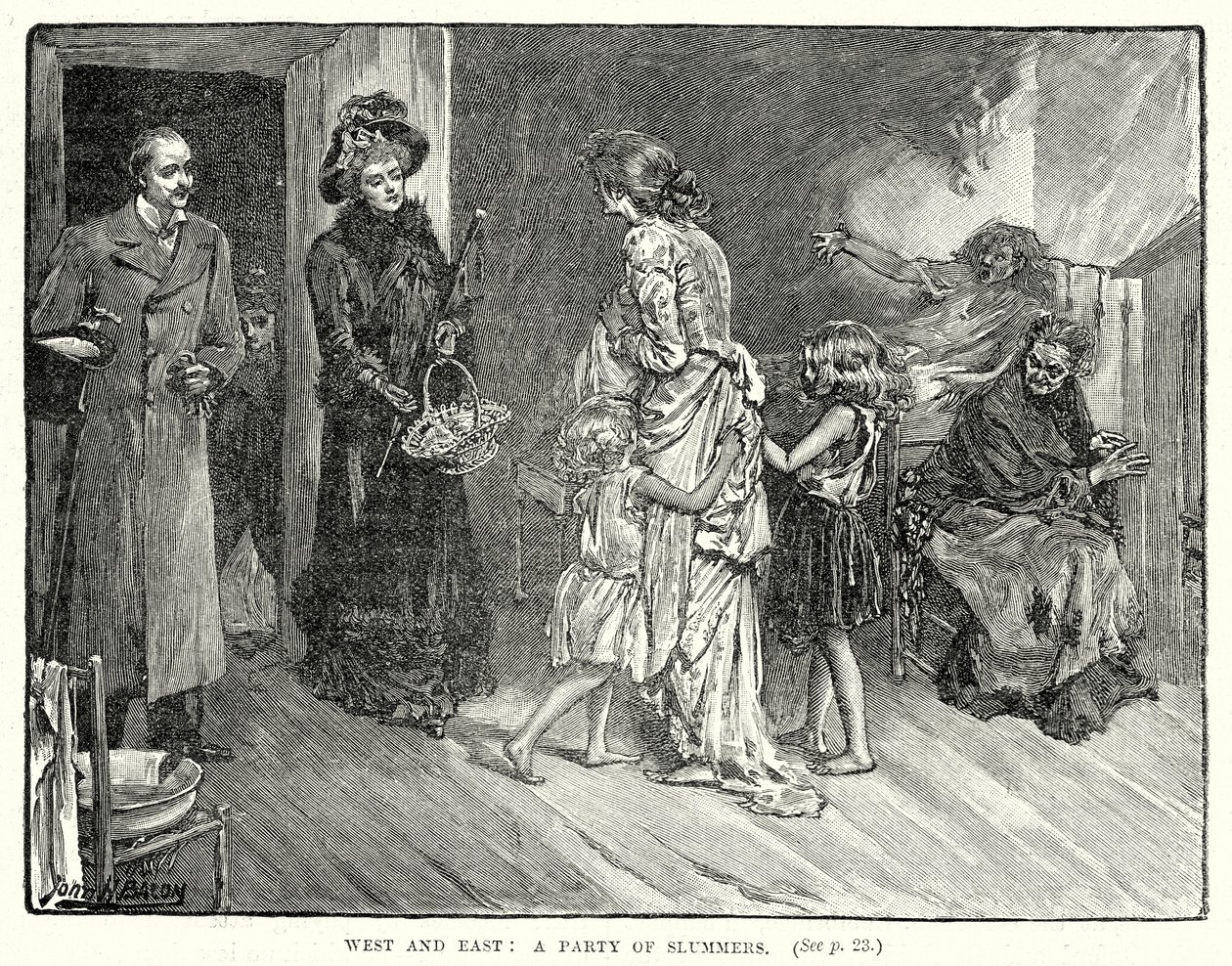 West und Ost: Eine Gruppe von Slummers von John Henry Frederick (after) Bacon