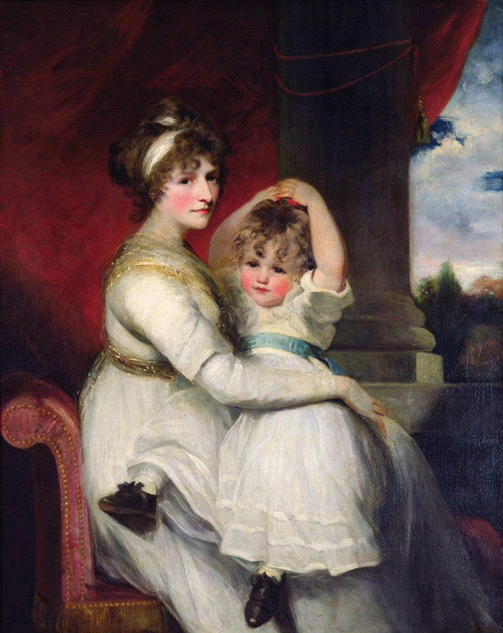 Georgina, Gräfin von Bathurst und ihr Sohn von John Hoppner