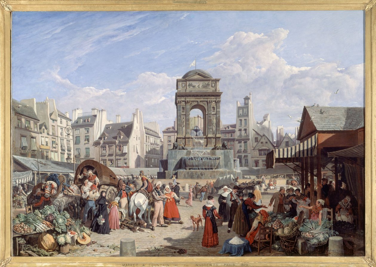 Der Markt und der Brunnen der Unschuldigen von John James Chalon