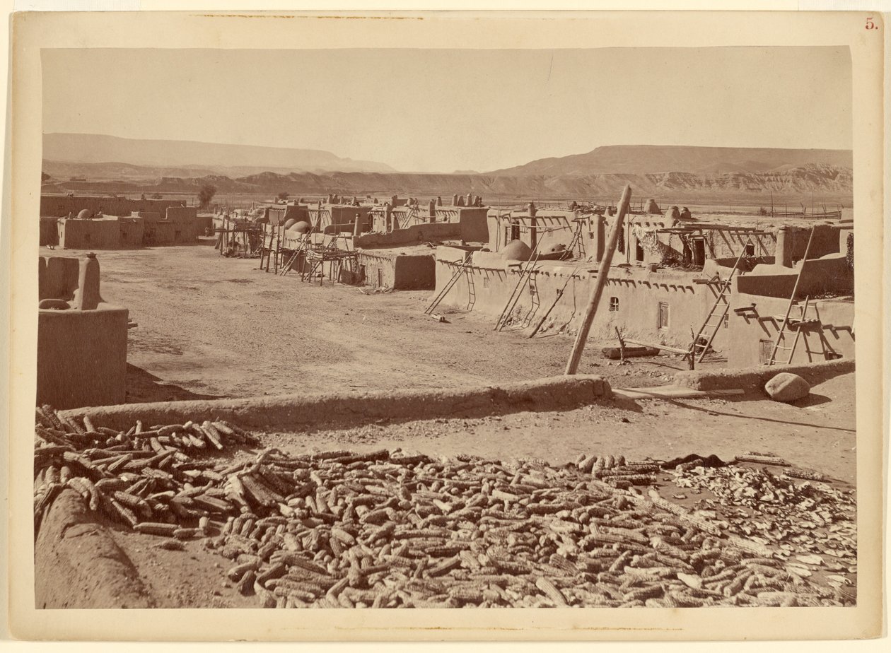 Pueblo von San Juan, New Mexico: Nordende der Stadt von John K. Hillers