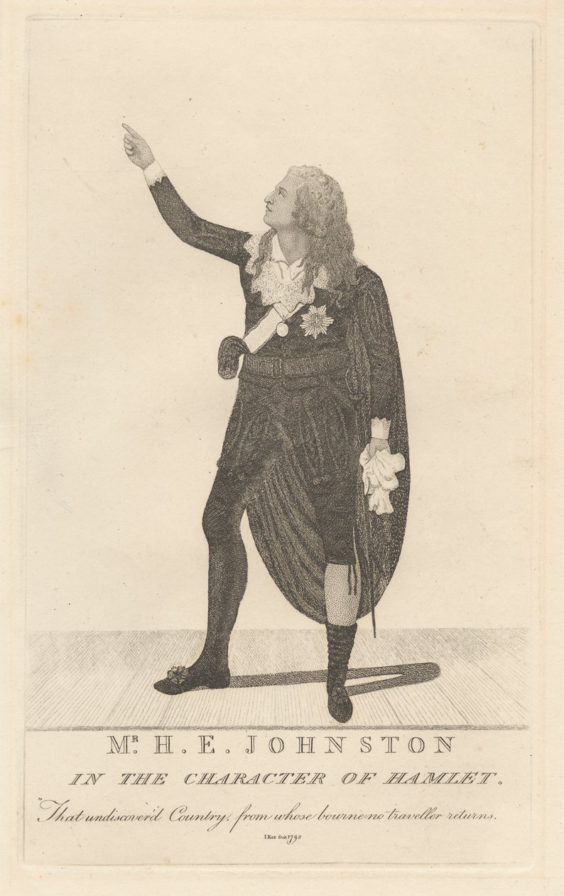 Mr. H. E. Johnston in der Rolle des Hamlet von John Kay