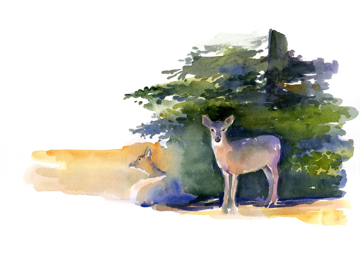 Zwei Hirsche, 2014 von John Keeling