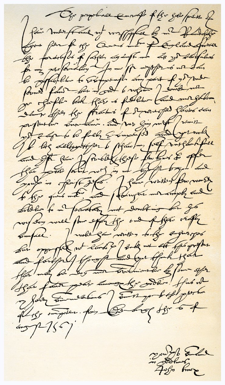 Brief von John Knox an Sir Nicholas Throgmorton, 6. August 1561 von John Knox