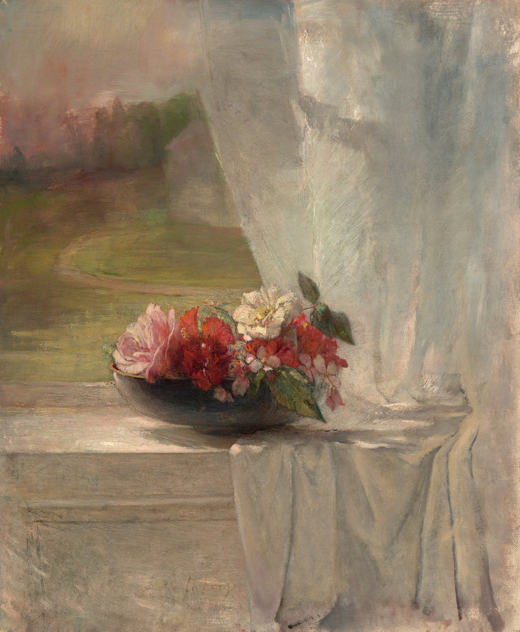 Blumen auf einer Fensterbank, ca. 1861 von John La Farge