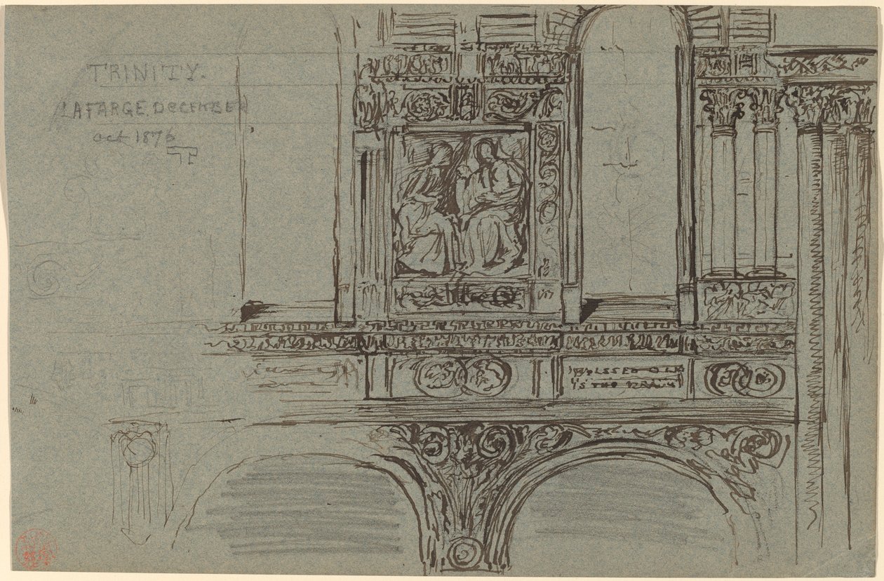 Trinity Church, Boston (Schiff) - Wandmalerei-Studie von John La Farge