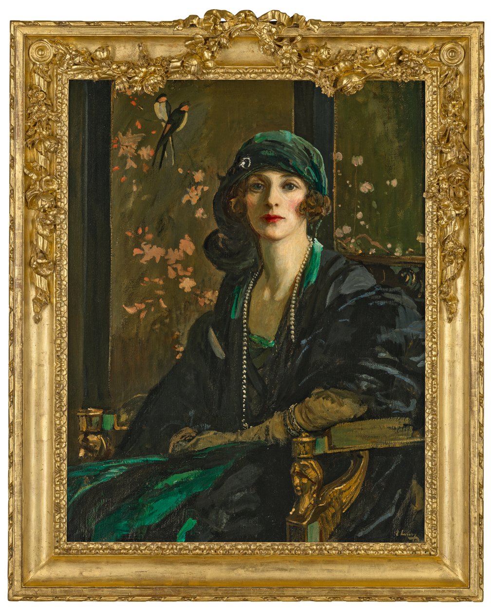 Eine Dame in Schwarz und Grün: Mrs. Freda Dudley Ward von John Lavery