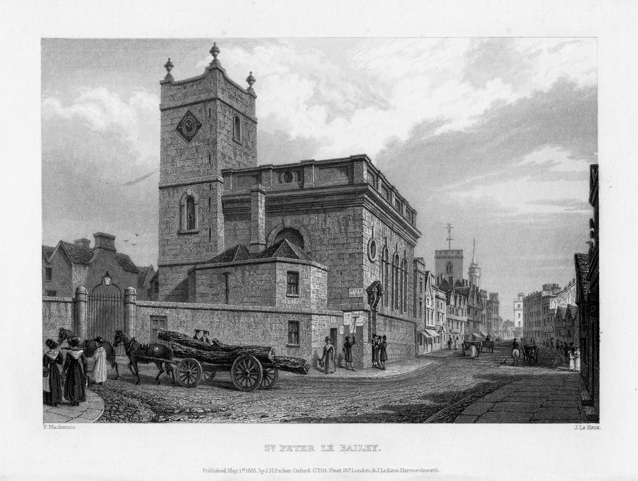 Kirche St. Peter le Bailey, Oxford, 1835 von John Le Keux