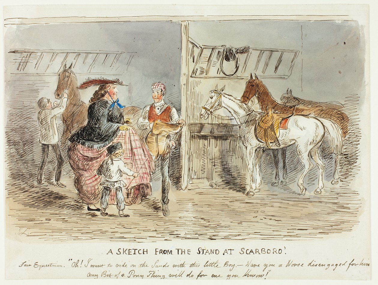 Eine Skizze von der Tribüne in Scarboro von John Leech