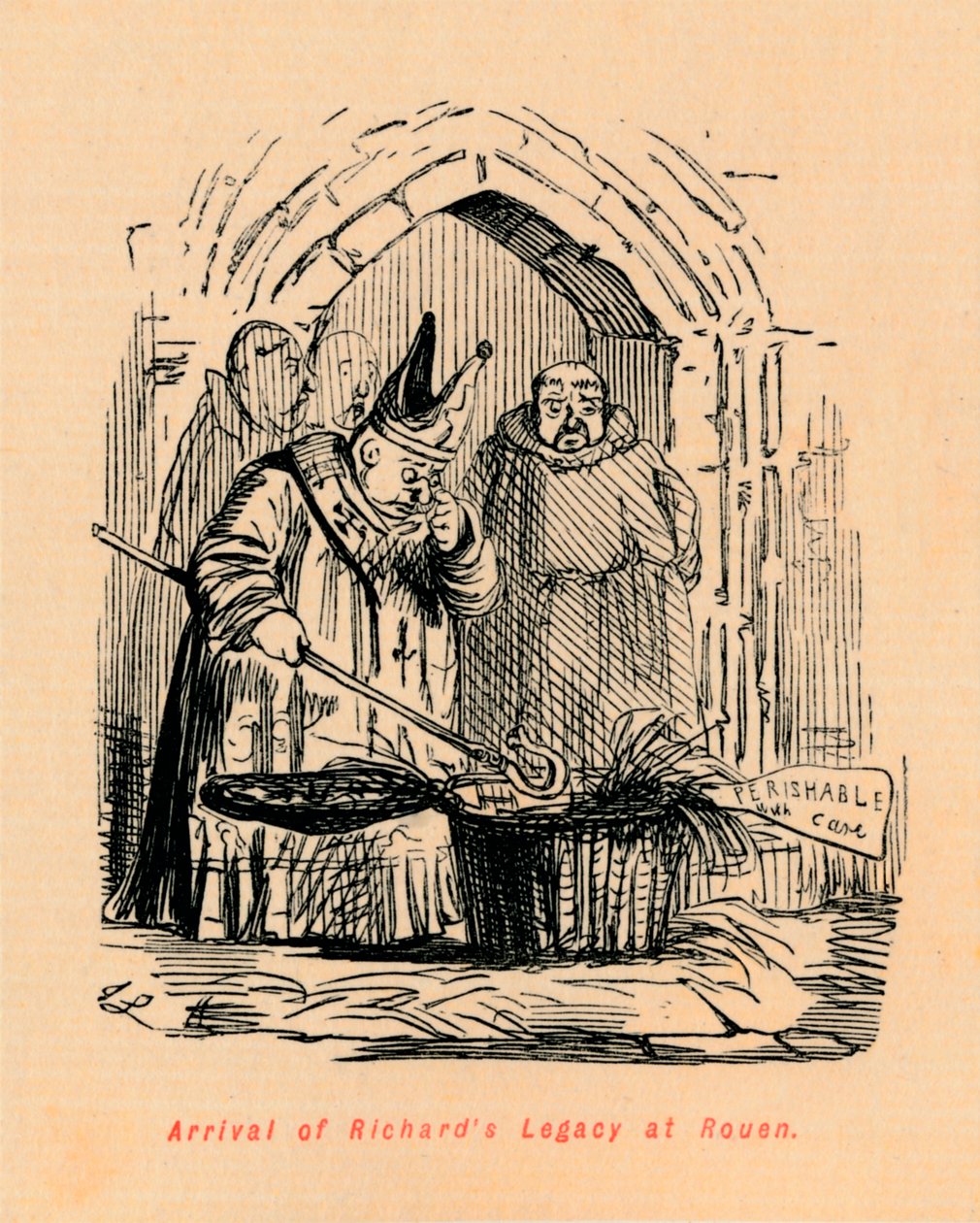 Ankunft des Erbes von Richards in Rouen, um 1860 von John Leech
