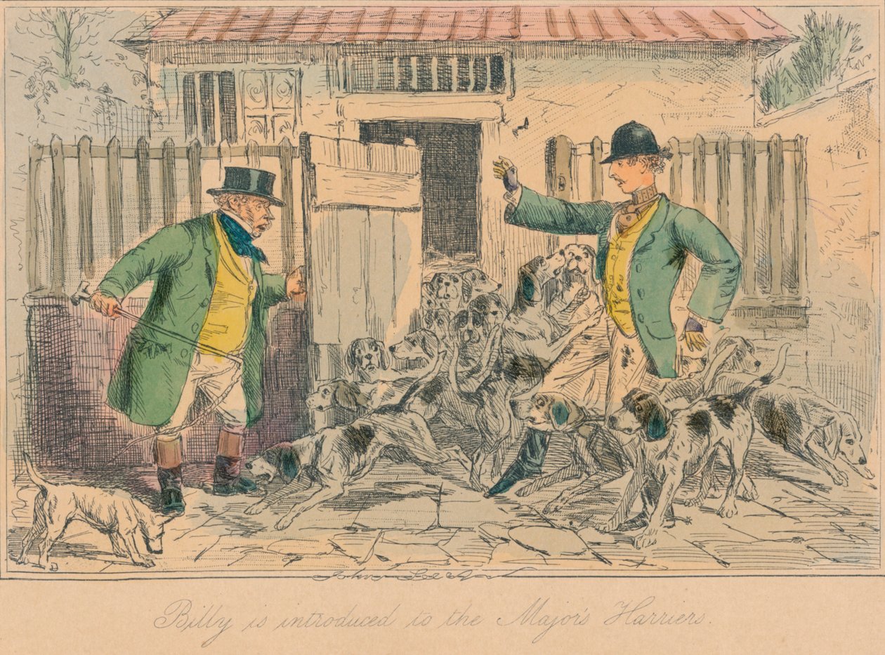 Billy wird den Majors Harriers vorgestellt, 1858 von John Leech