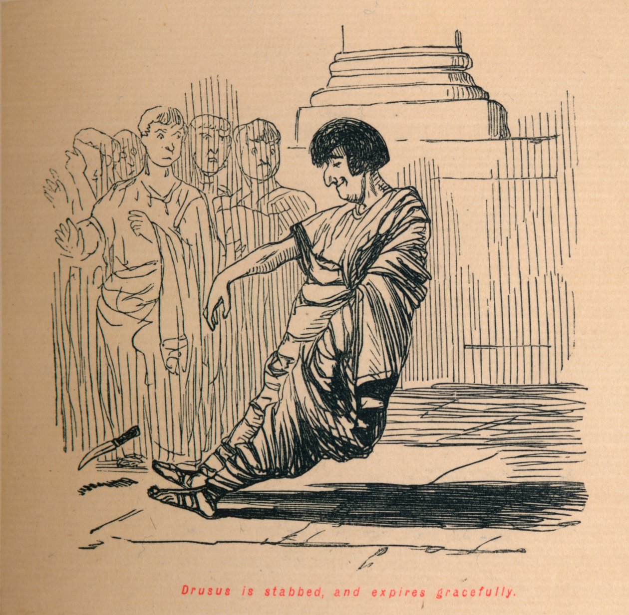 Drusus wird erstochen und stirbt anmutig, 1852 von John Leech