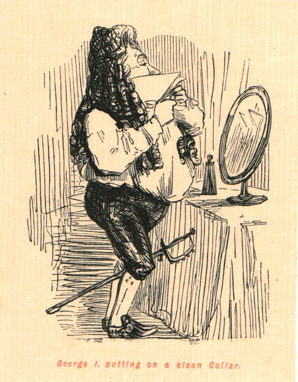 George I. zieht einen sauberen Kragen an von John Leech
