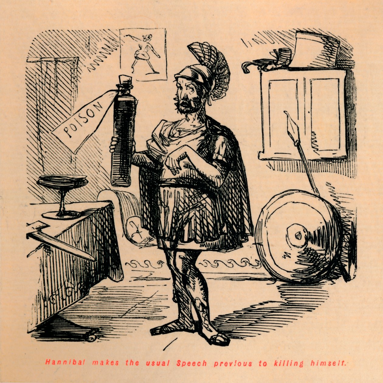 Hannibal hält die übliche Rede vor seinem Selbstmord von John Leech
