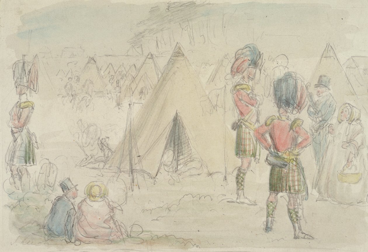 Hochlandregiment im Lager von John Leech