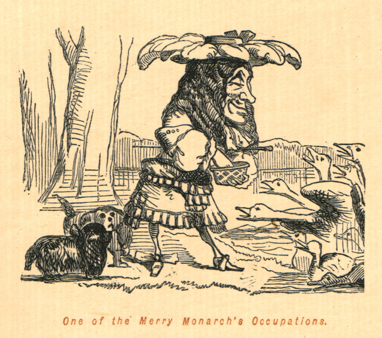 Eine der Beschäftigungen des fröhlichen Monarchen, 1897 von John Leech