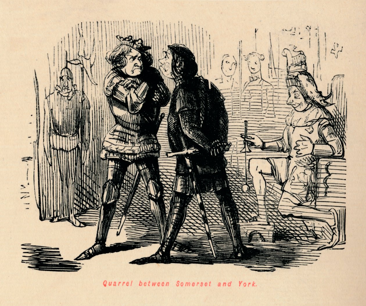 Streit zwischen Somerset und York von John Leech