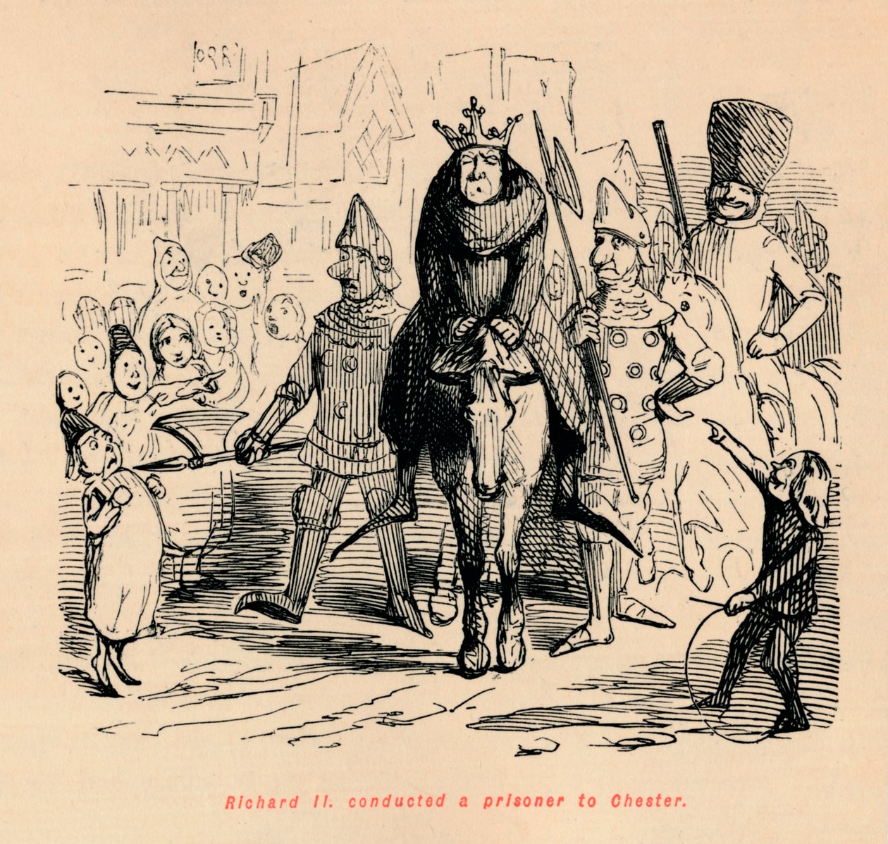 Richard II. als Gefangener nach Chester geführt, um 1860 von John Leech