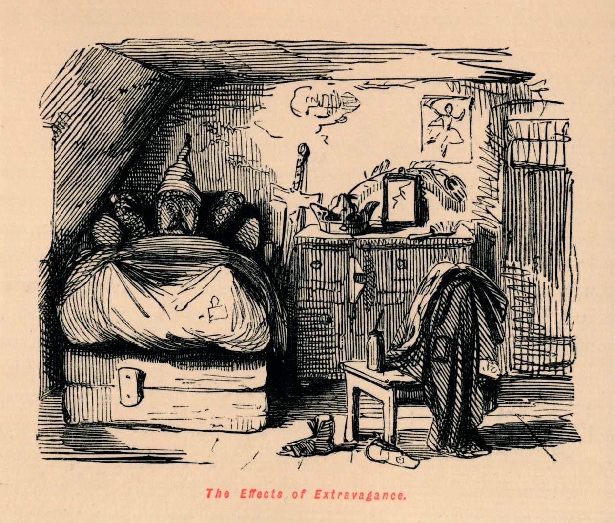 Die Auswirkungen der Verschwendung, ca. 1860 von John Leech